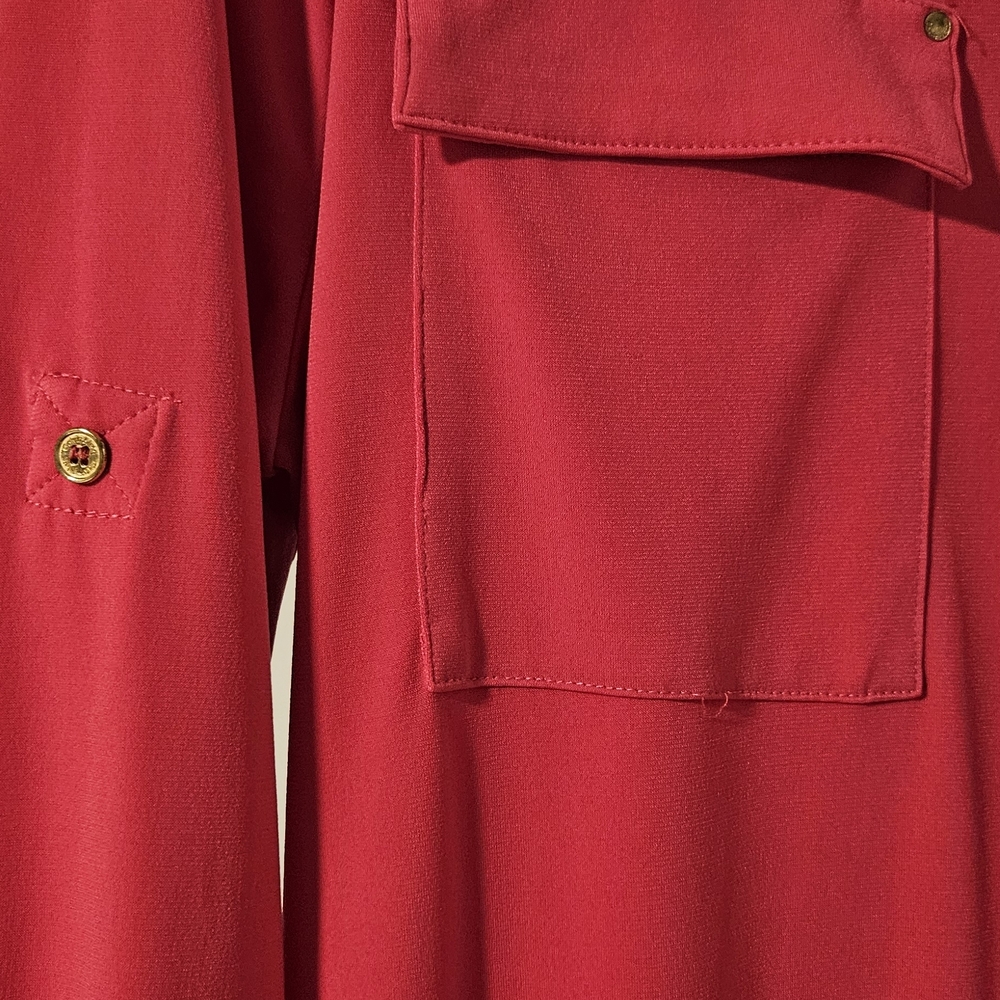 Calvin Klein Womens Pink Casual Button-Down Dress - Picture 2 of 7